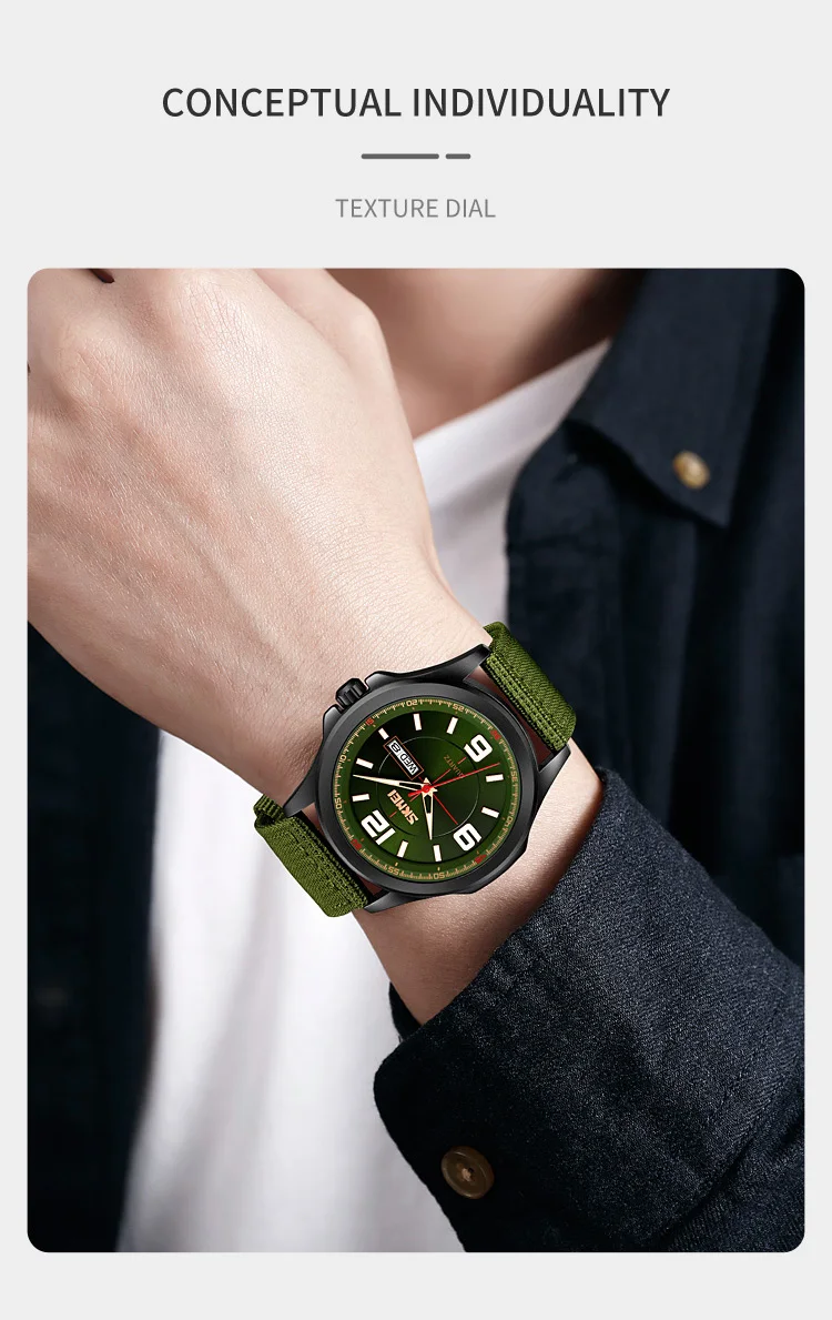 Мужские кварцевые часы с нейлоновым ремешком, 9315