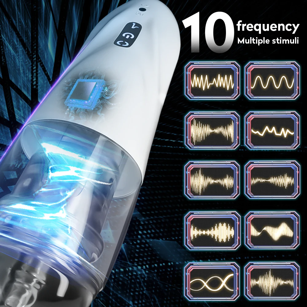 Usb Charging Automatic Male Masturbation Machine With Sounds Men Sex Tool Vibrator Handsfree Masturbator for Man