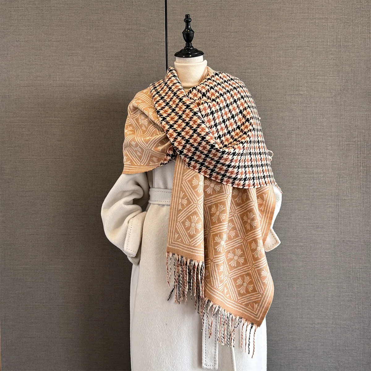Écharpe Femme Hiver En Imitation Cachemire - Modèle Tartan - 200x60 Cm - Châle Chaud Et Doux - Cadeau Idéal - 9