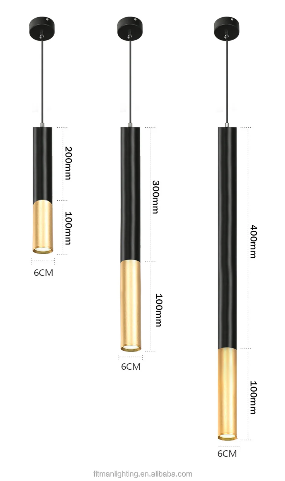 现代铝制长管灯吊灯吊灯圆柱吊灯厨房酒吧LED吊灯