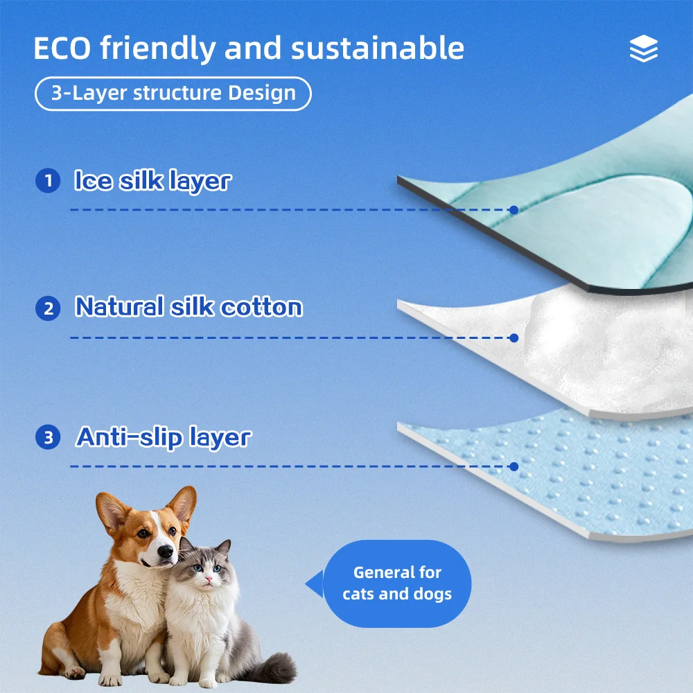 Pet Cooling Mat Cartoon Solid Design Summer Use for Dogs & Cats - product detail 3