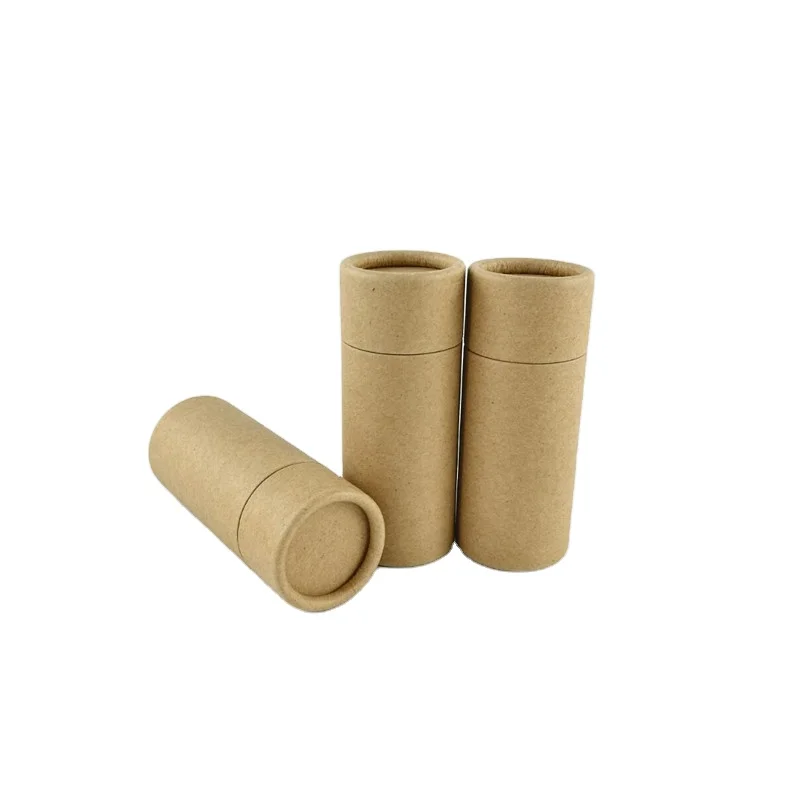 Biodegradable Push up Lipstick Deodorant Stick Cardboard Brown Kraft Paper Tube Container Packaging