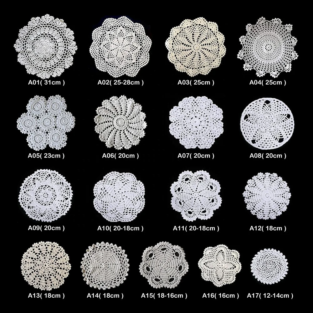 Wholesale Vintage Doilies Placemat Round Lace Handmade Cotton Crochet