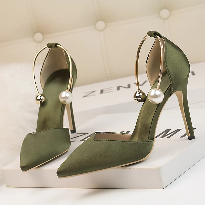 Women Pumps Sexy Summer Shoes High Heels Wedding Party Pointed Toe Buckle Strap Female Dress Nude Heels