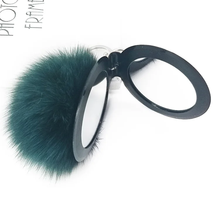 Милые зеркальные декоративные подвески для сумок из натурального Лисьего волоса, брелок для автомобиля, модные украшения, подарки на вечеринку, компактный брелок для ключей