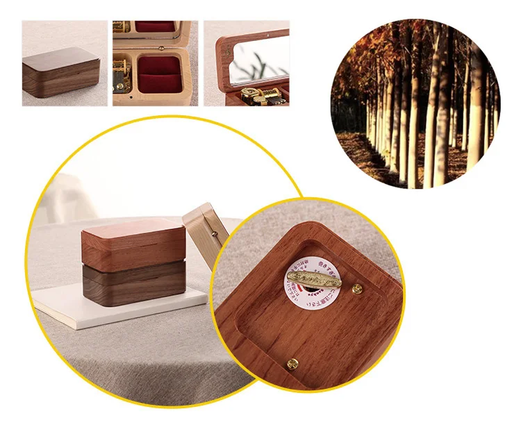 Wholesale Custom Wedding Ring Music Box Rectangular Music Box