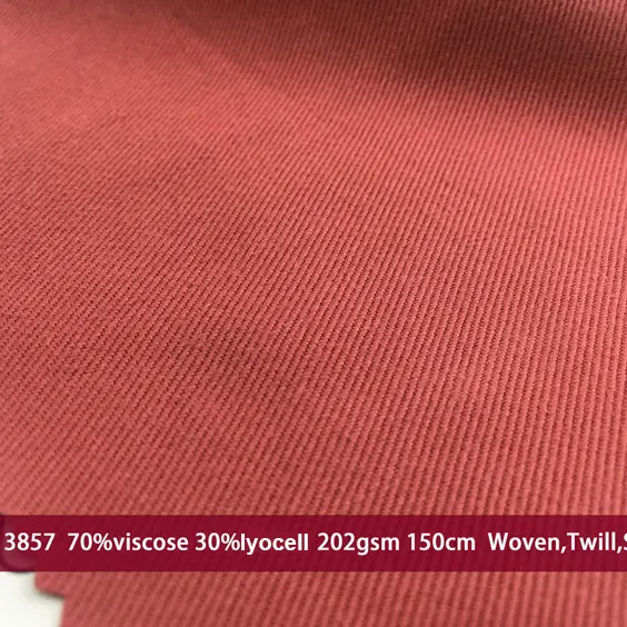 Китайская фабрика, Тканое 100% вискозное волокно, 70% вискоза, 30% lyocell, саржевая ткань, Новое поступление для платья, одежды, рубашки