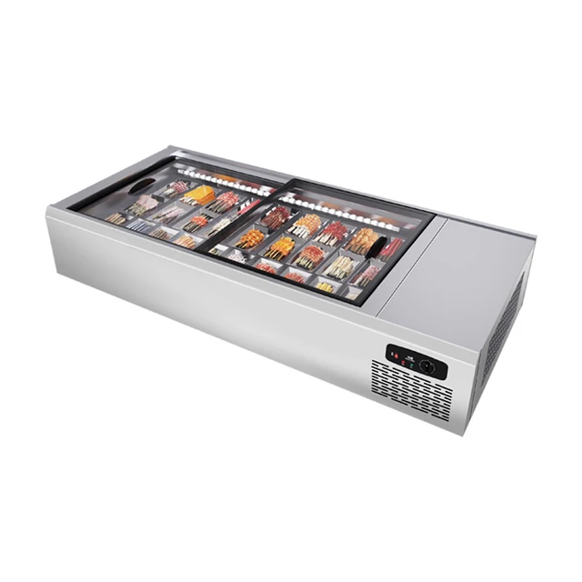 8- Flat Glass Countertop Display Cooler display donut refrigerator showcase Seafood Food Showcase Refrigerator