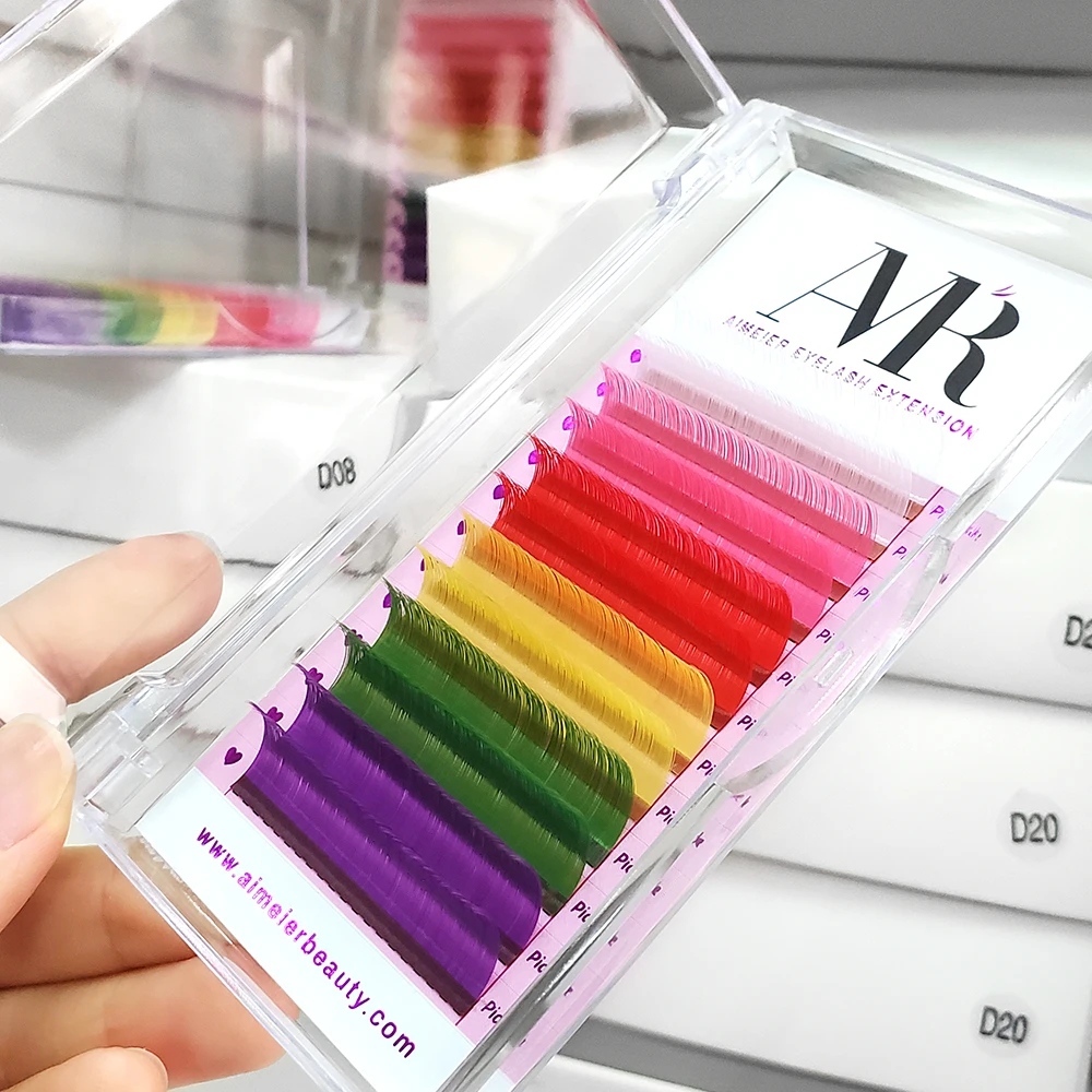Korean Pbt Fiber Volume Colorful Wholesale Private Label Lashes Trays ...
