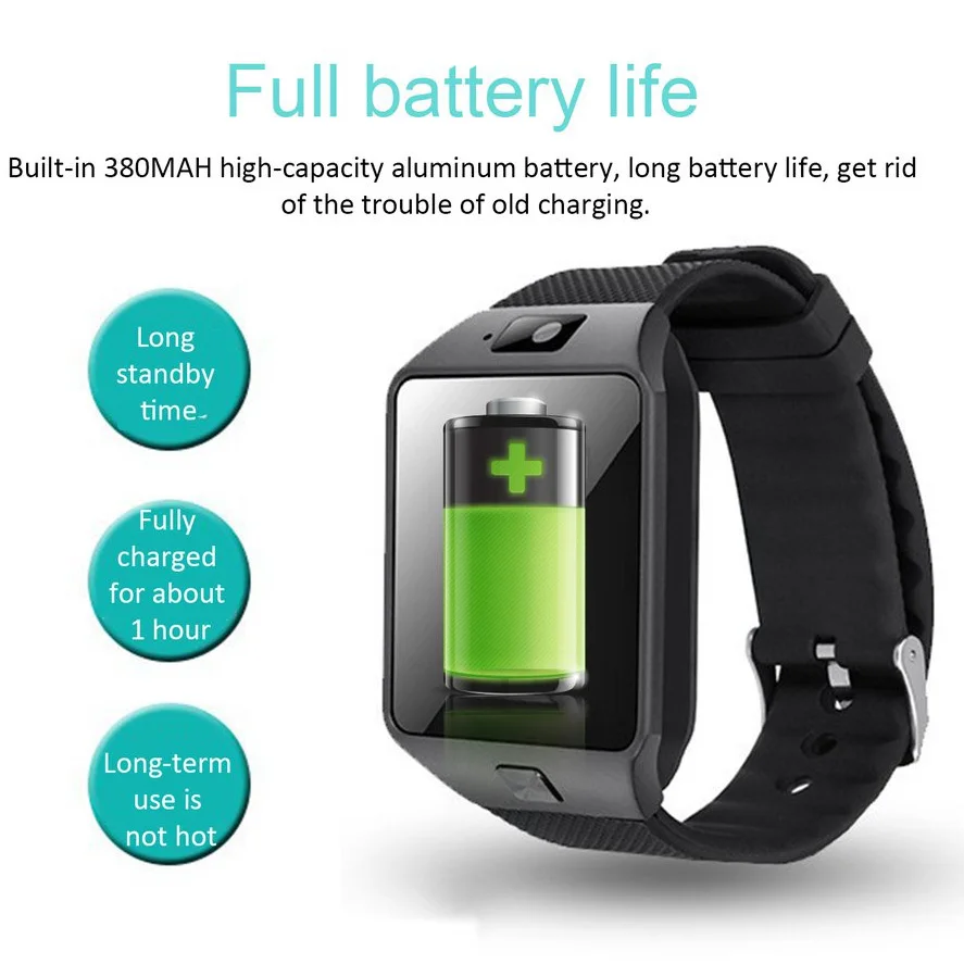 DZ09 Mobile Relogio Reloj Intelligent Smartwatch Rohs Android Smart Watch  for Samsung with Sim Card Slot Support Smart Phone