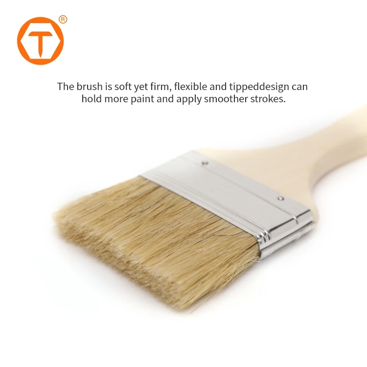 Wooden Handle Wall Commercial 3'' Painting Brushes Tool Bulk Touch up Paint Brush OEM DIY Industrial Polishing