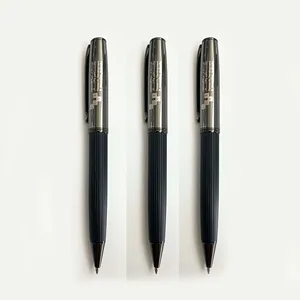 High Quality Luxury Business Gift Writing Signature Office Ballpoint Kits Premium Custom Logo  Gun Grey Metal Ball Point Pen