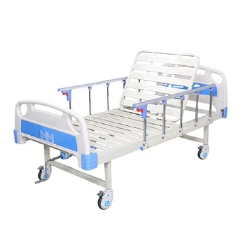 Factory Price Manual Medical Bed 1 Function Single Crank Home Care Hospital Medical Bed  For Patient Nursing With Mattress