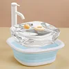 Lavabo plegable, gris, tamaño pequeño (1 pieza)