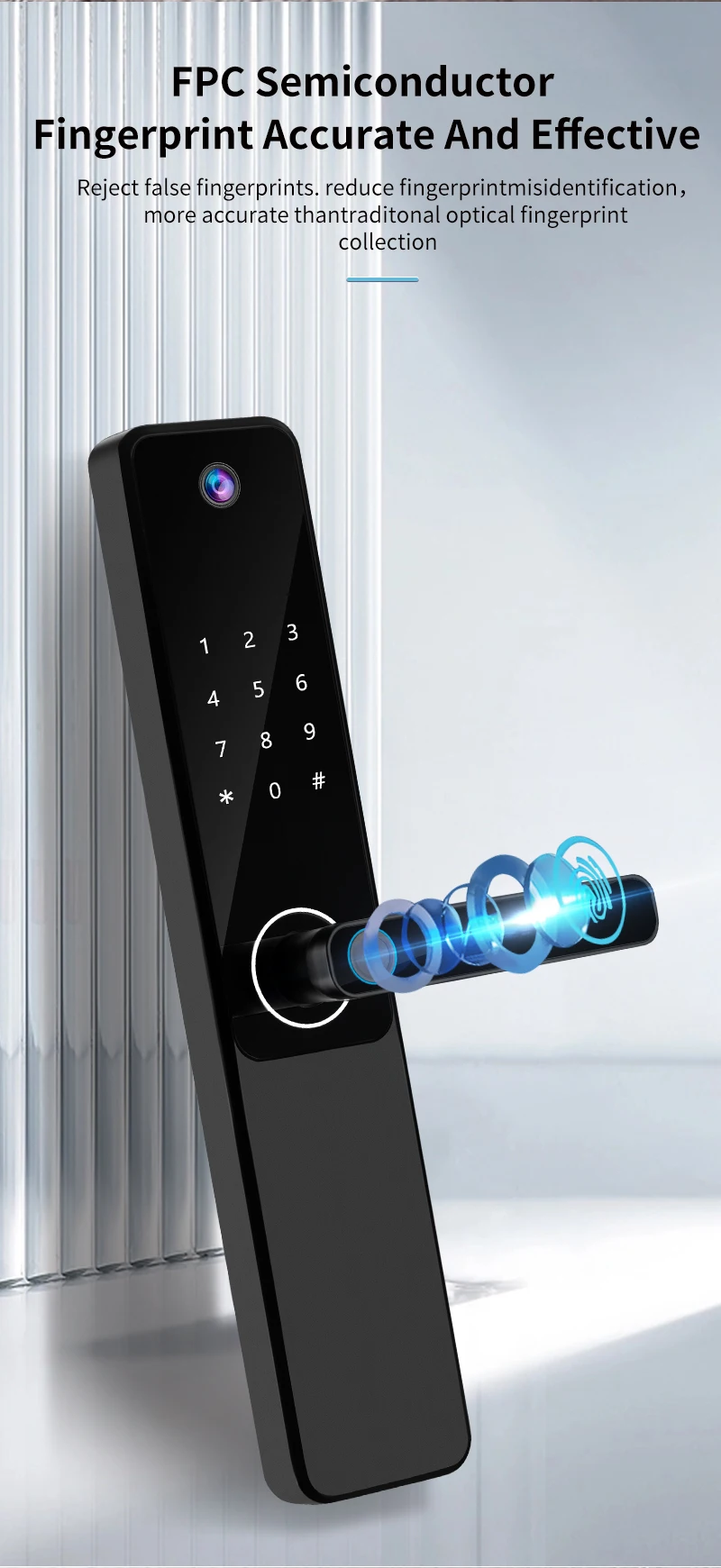 Qleung S802Pro HD Camera Intelligent Fingerprint IC Card Key with WiFi Connectivity Smart Home Tuya Door Lock 6