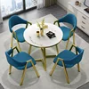 1 desk 4 chair deep blue cloth