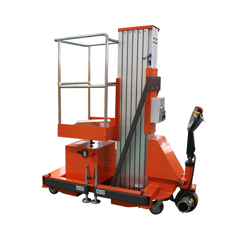4-24 Meters Portable Aluminium Alloy Electric Hydraulic Single Mast Lift Telescopic Hydraulic Lift for Painting Work