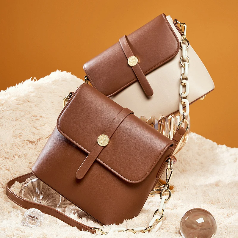 New Arrival Logo Custom Leather Crossbody Leather Bag for Women’s Female Shoulder Bags for Lady Girl Saddle Bag