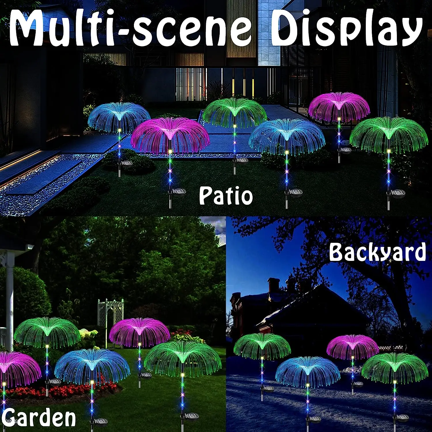 Outdoor Waterproof Solar Garden Decorative Jellyfish Led Fiber Optic ...