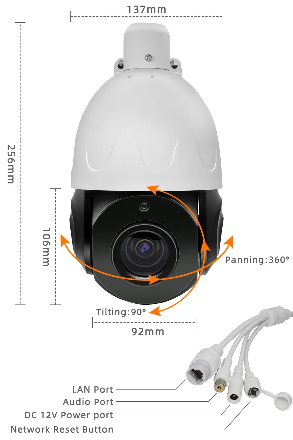 4K Cctv Ip Network Camera 30X AF Humanoid Detection Speed Camera Dome Surveillance Camera