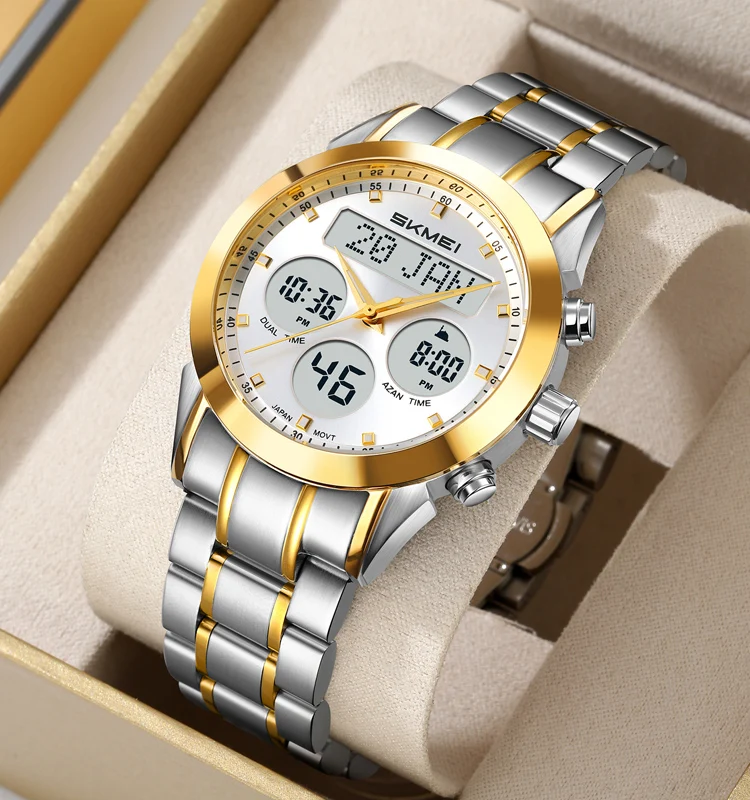 Skmei 2381 Luxury Water Resistant Islamic Qibla Watch - Gold