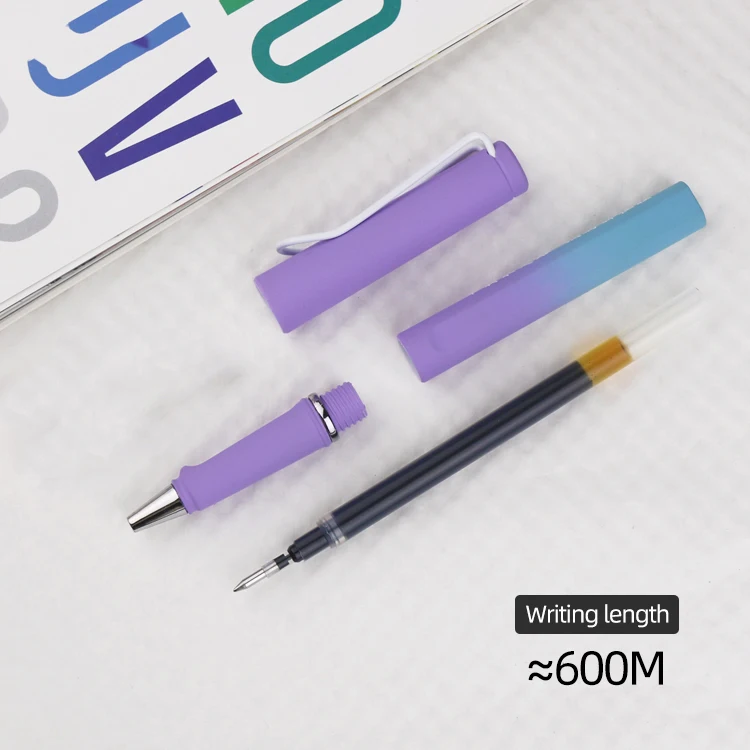 Customized High-Capacity Gel Ink Pen 0.5mm Tip Black Non-Erasable BKS Brand New Gradient Promotional Plastic Business Medical