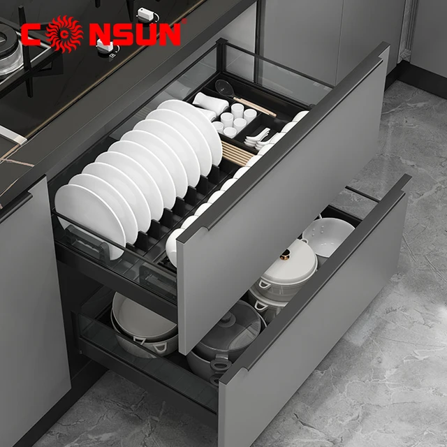 Kitchen Cabinet Accessories Multipurpose Drawer Basket Pull Out Seasoning Basket