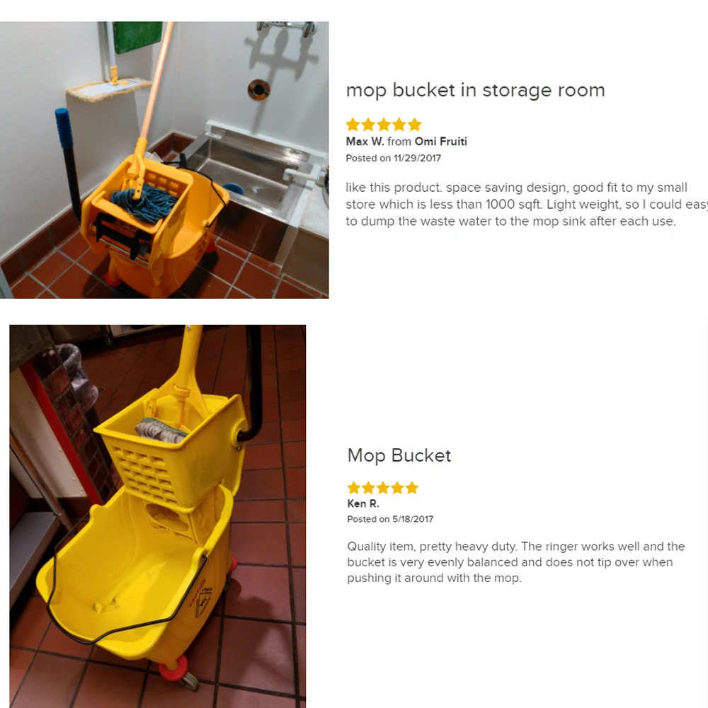 32l Mop Bucket W/ Side Press Wringer 25 & 32 Quart/9 Gallon Capacity