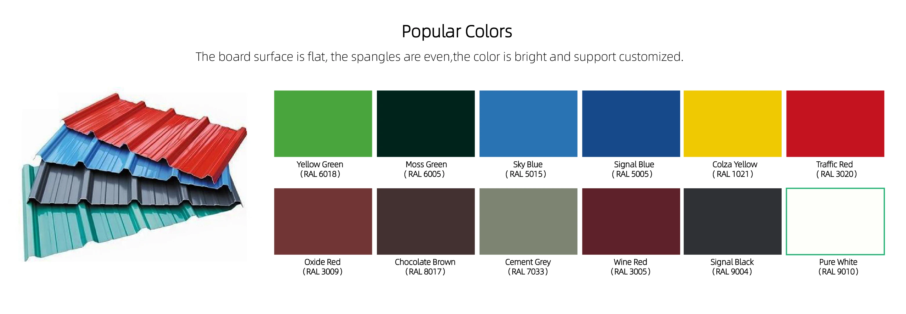 Hot Sale Various Colors Coated Galvanized Corrugated Steel Roofing