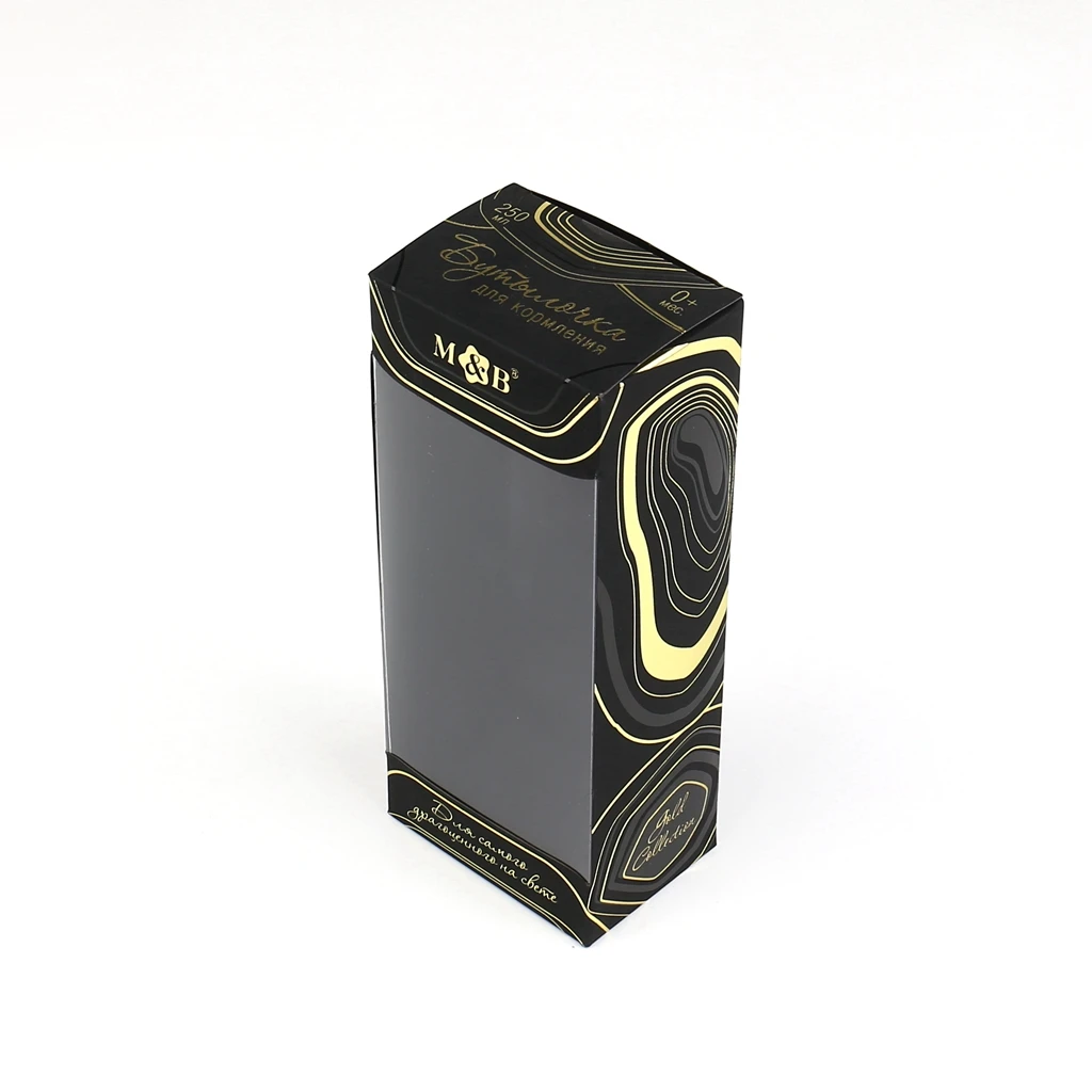 Custom Black Card Paper Box Gift with Transparent PVC Window Logo Customized Gold Foil Hot Stamping Eco Friendly Perfume Box