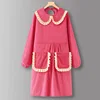 PinkLZ801Corduroy doll collar long sleeve Coverall