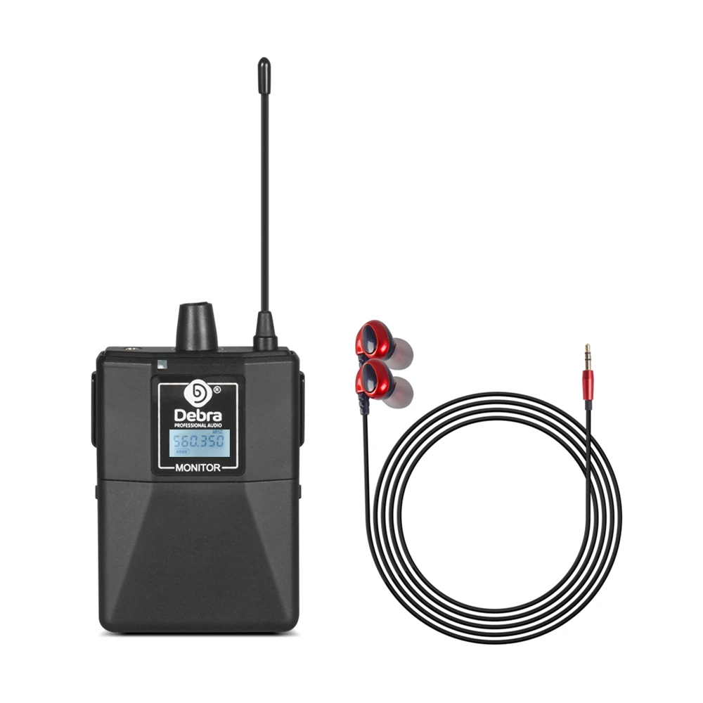 D Debra Audio PRO ER-202 UHF canal dual, transmisor y receptor para escenario, estudio de grabación, músicos, monitoreo Sistema de monitor in-ear inalámbrico 4 unidades de cuerpo con transmisor
