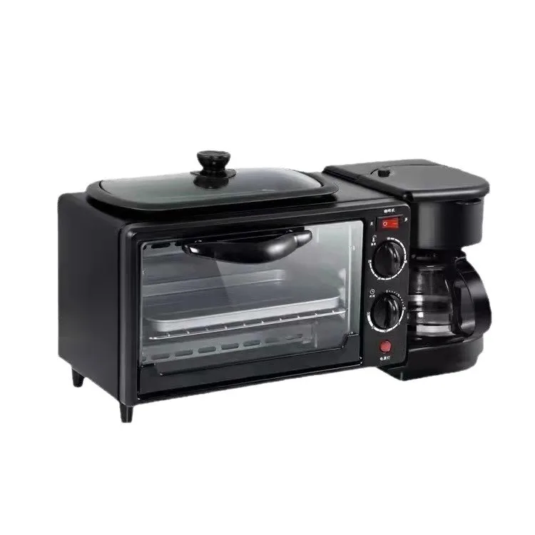 3 in 1 Breakfast Maker Toaster Coffee Machine Multifunction 3-in-1 Breakfast Station Sandwich Toaster Oven & Coffee Maker