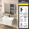 SKU-11-81 cm ceramic round corner collision basin white cabinet