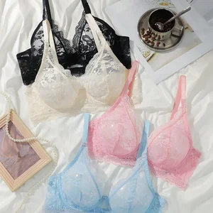 High Quality Sexy Back Closure Floral Pattern Lace Underwear for Women