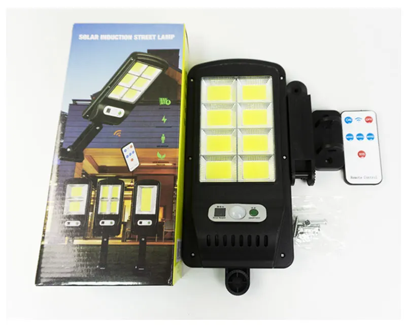 Large Size 8 Sides Small Size 4 Sides Remote Control Strong Light COB Waterproof IP65 Led Solar Street Lamp