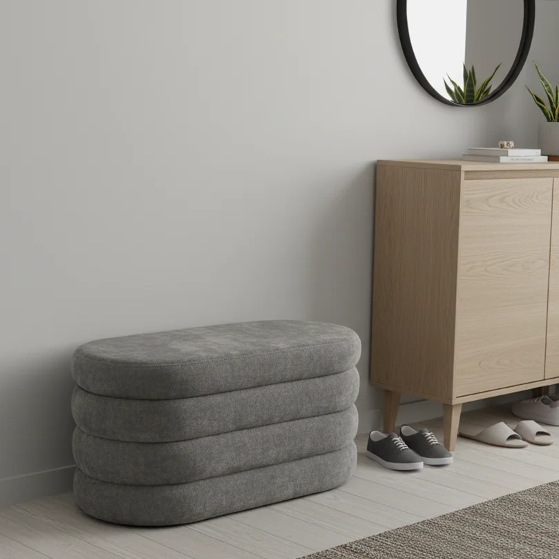 Modern Living Room Bedroom Ottoman Storage Foot Stool Bench Velvet