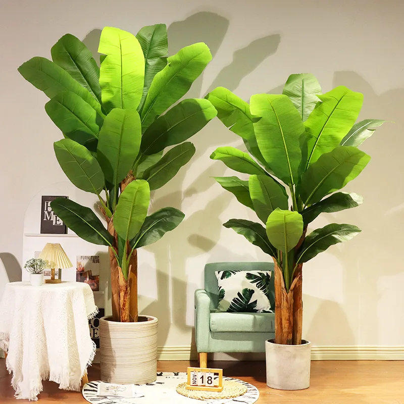 Large Artificial Olive Tree  Plants Trees Potted Windows Green Plan Tree Artificial Banana Bonsai for Home Decoration