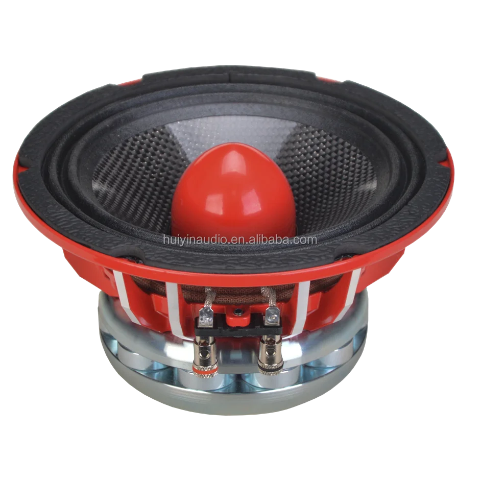 6 Inch 4Ohm Car Audio Midrange Speaker 250W RMS 98dB Sensitivity Mid Frequency Bullet Cap Neodymium Speaker for Car Race 650-056
