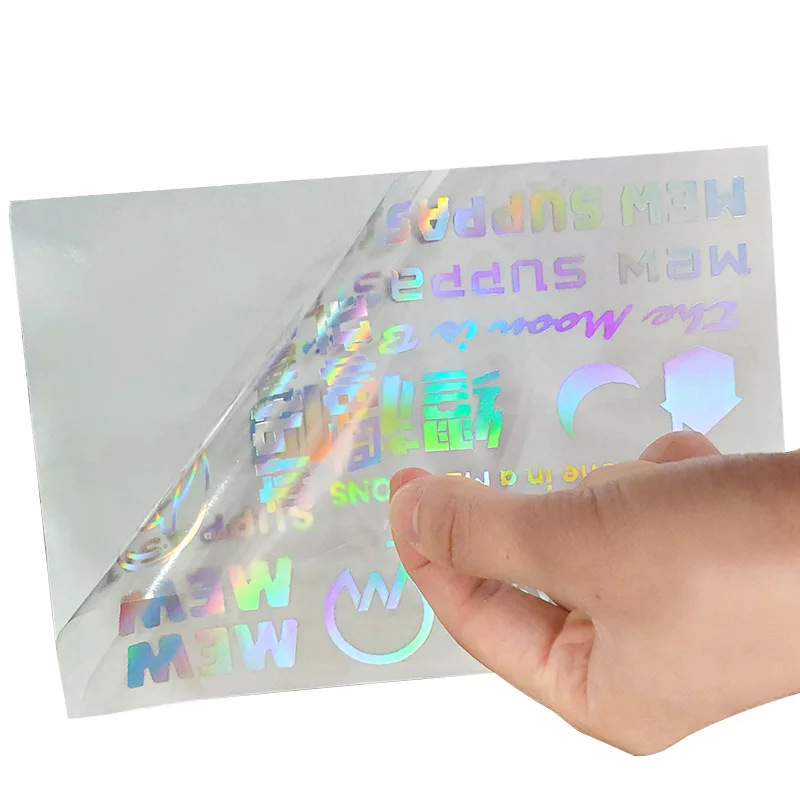 Factory Custom Transparent Bronzing Laser Selfadhesive Printing Transparent Sticker Trademark