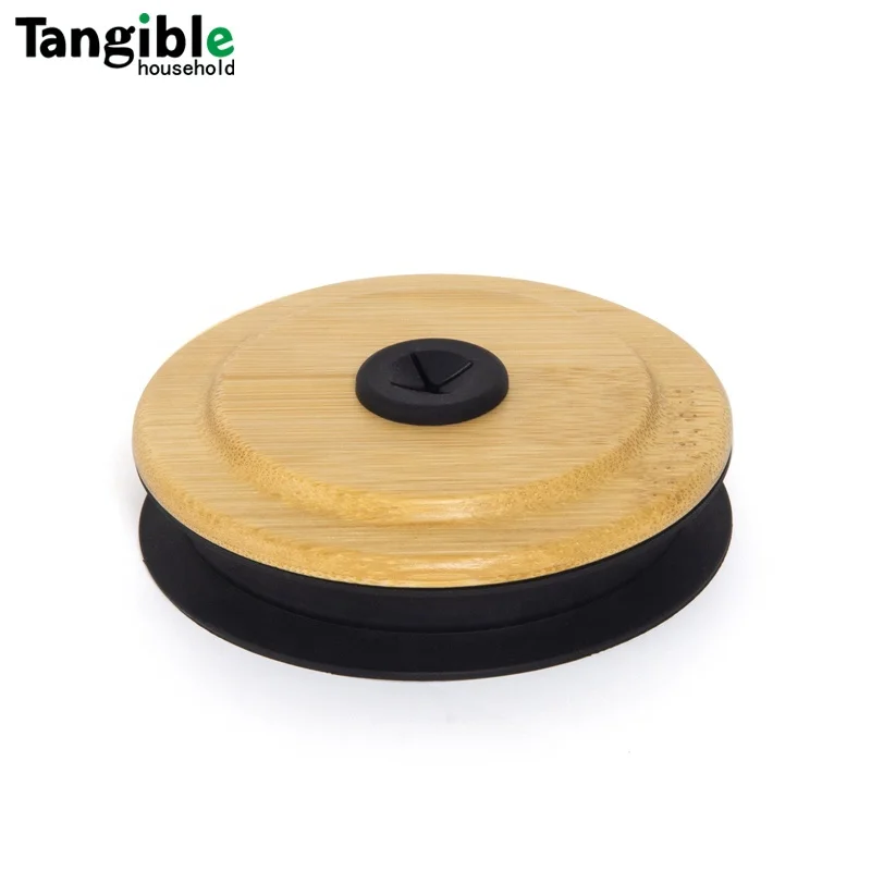 Деревянная крышка круглой формы из бамбука для бутылок соломенных чашек стаканов