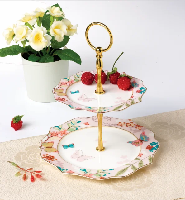 Pink floral dinnerware ceramic set fine porcelain dinnerware set Kitchen dinnerware for house