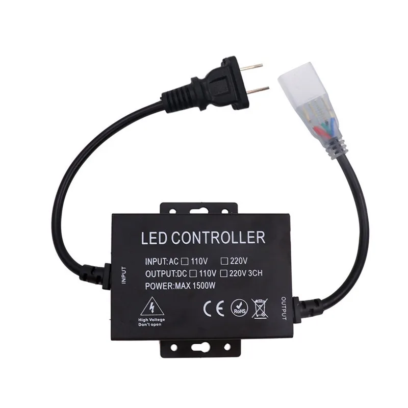 24 Key Remote Controller with IR Receptor for AC 110-220V Flexible RGB LED Strip Lights 110-120V Flexible RGB