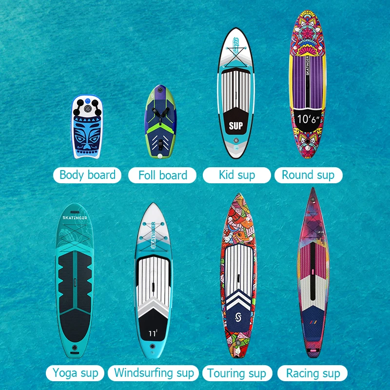 Skatinger Custom UV Printed Inflatable SUP Paddle Surfboard Ready Ship Stand-On Paddle Boards Drop Stitch Colorful Board