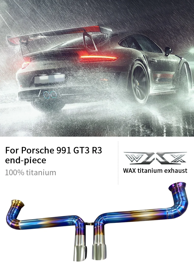 Performance Titanium Exhaust Pipe Cat-back Exhaust For Porsche 991 GT3RS 2010-2022 Titanium Alloy Tailpipes