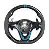 Golf carbon fiber+perforated leather+paddles+blue stitc