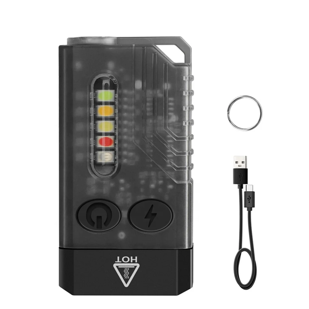 Asafee New LED 5 Modes Mini Flashlight Super Brightness Range 100m IPX4 Light Portable Key Chain Flash Light 10w Big Power  Lamp
