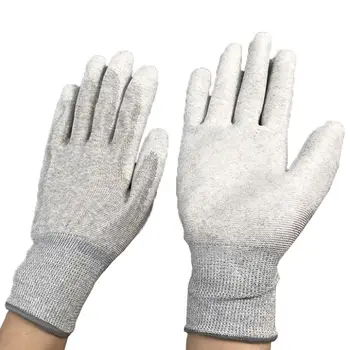 Premium Palm-Coated ESD Nylon Carbon Fiber Gloves for Electronics Workers