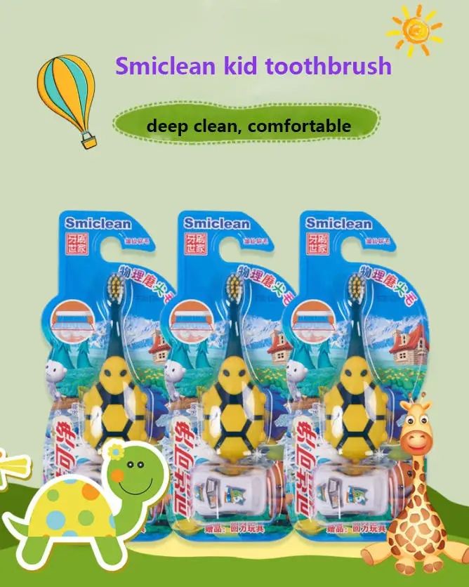 OEM OEM Best Sanxiao Smiclean 3 6 Years Plus Soft Bristles Kids Toothbrush with Toy