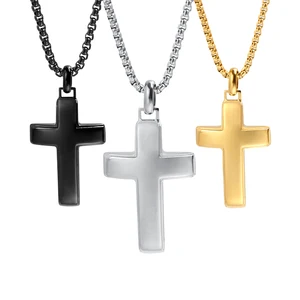 Tizti Crucifix Chain Pendant Jewelry Simple Stainless Steel Pendant Hiphop Necklace Men Jewelry